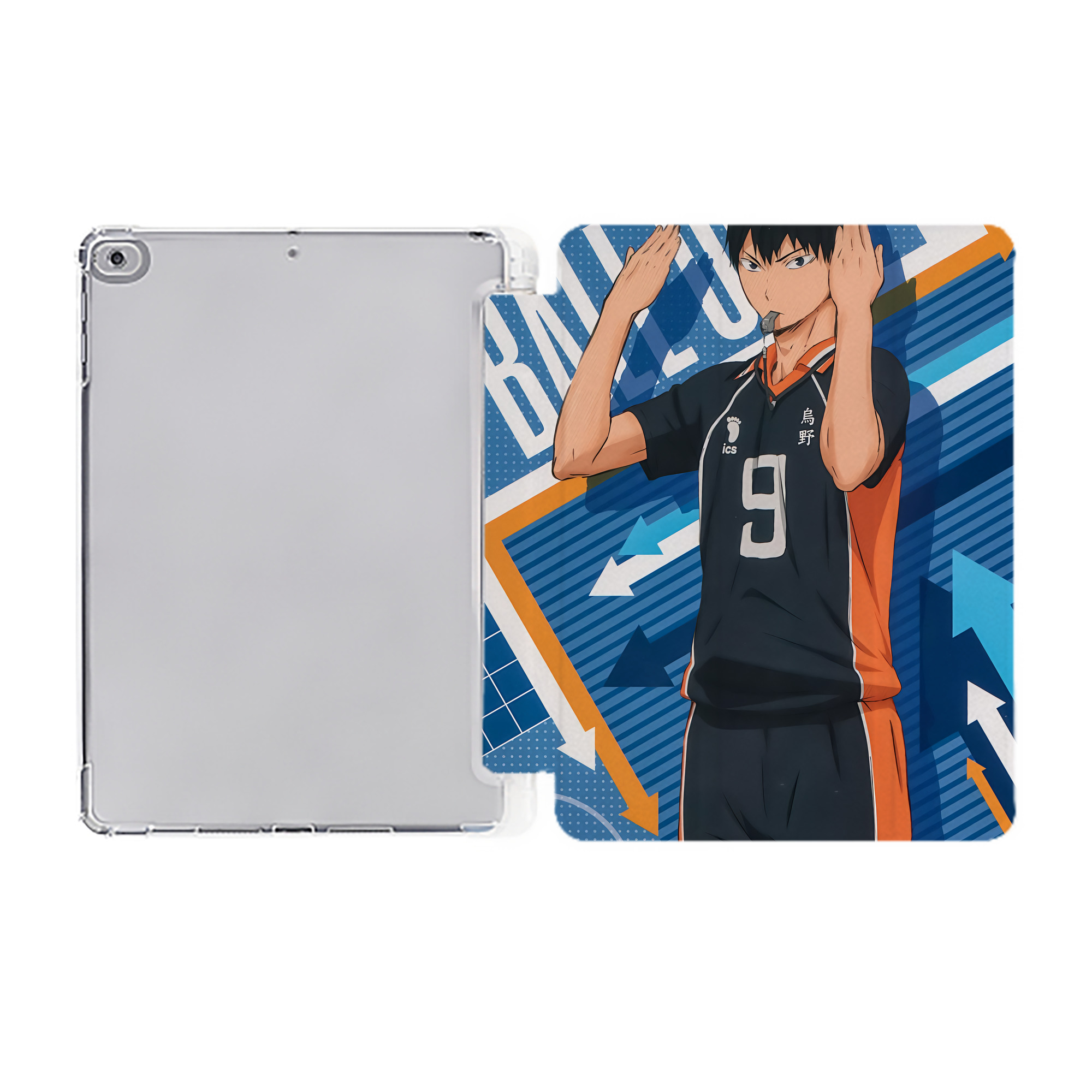 （画像用） ハイキュー!! Haikyu!! IPad ケース ペン収納付き 三つ折りスタンド PUレザー×シリコン 対応機種9.5/10.5/10.9インチ